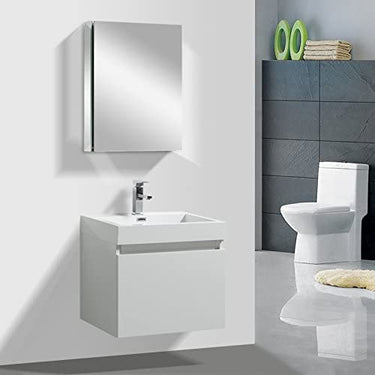Eviva Drop 24 inch Wall Mount Modern Bathroom Vanity with Integrated Acrylic Sink Combination Bathroom Vanity Eviva